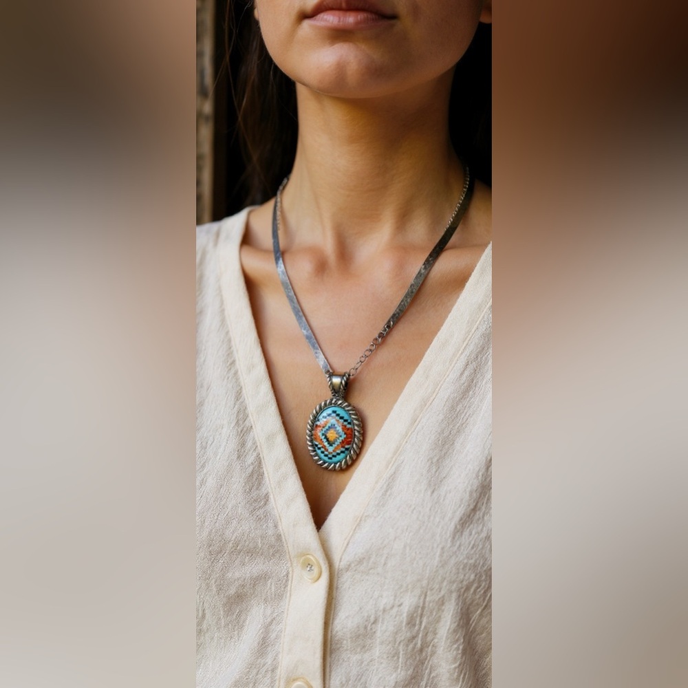 Carolyn Pollack Silver Turquoise Multicolor Pendant only